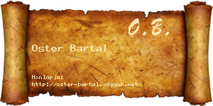 Oster Bartal névjegykártya